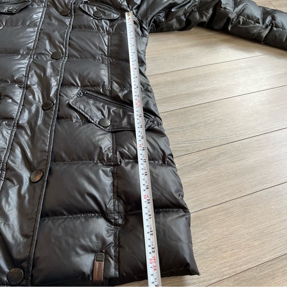RUDSAK Mid Length Black Puffer Winter Coat Fur Hood Leather Trim - Picture 11 of 14